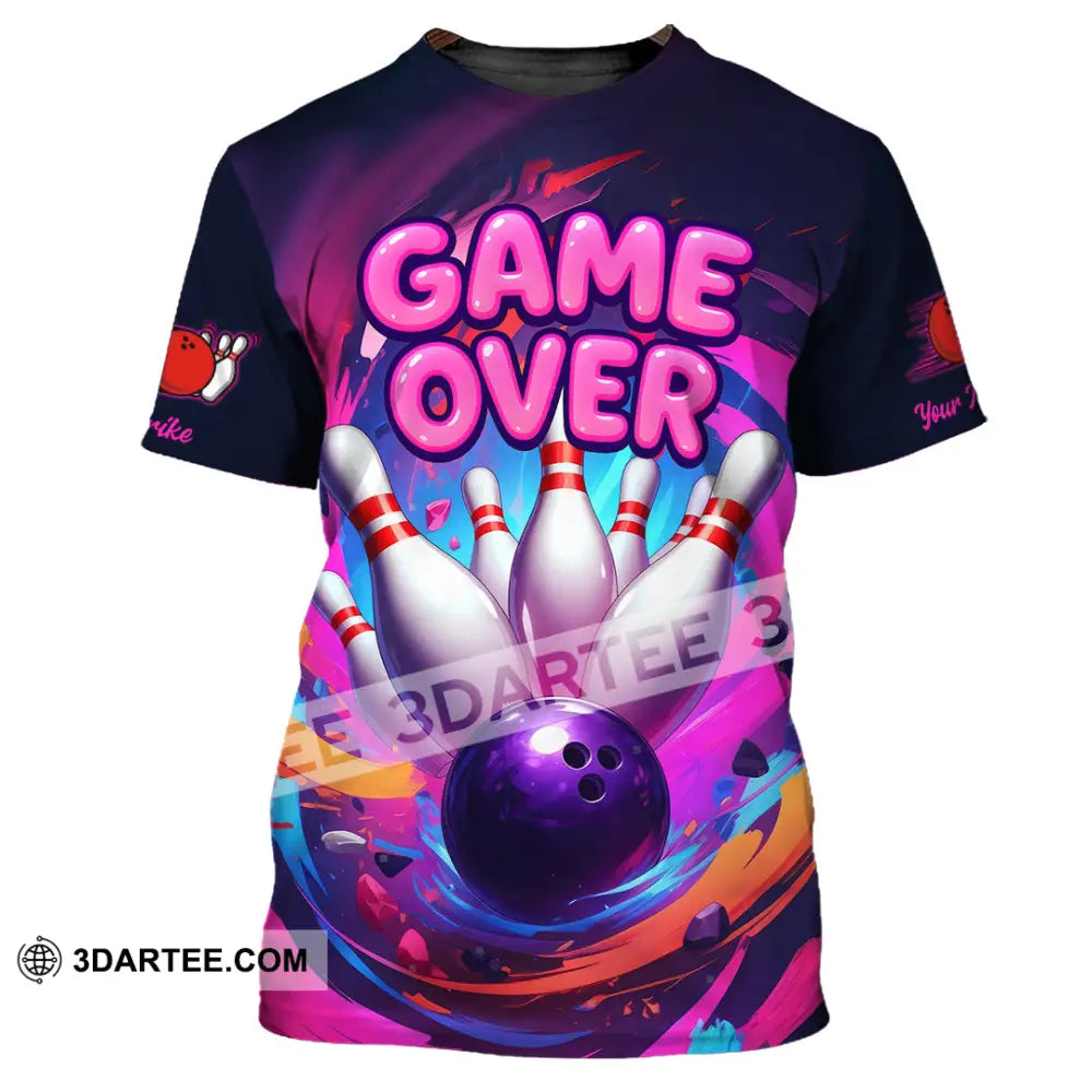 Unisex Shirt - Custom Funny Bowling Game Purple Shirt T-Shirt / S T-shirt