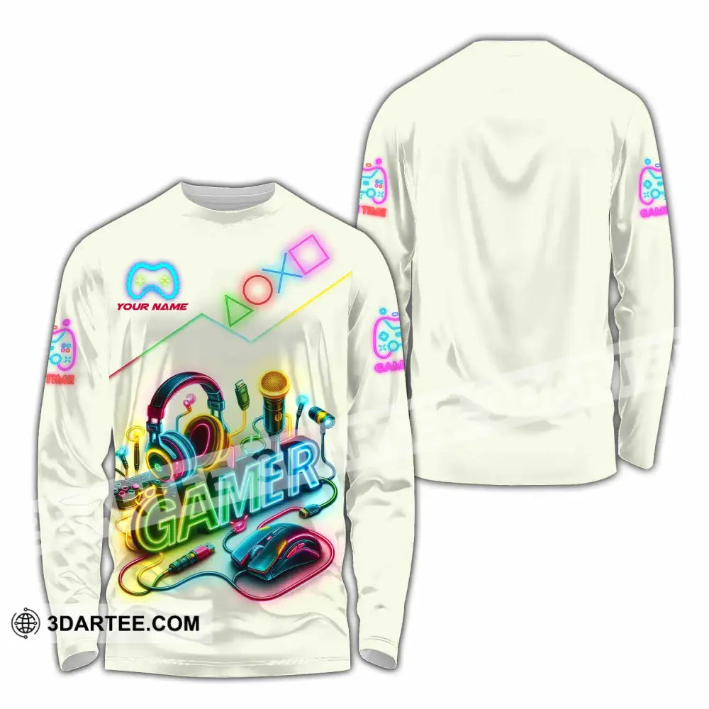 Unisex Shirt - Custom Gamer Game Time Shirt Long Sleeve Shirt / S T-shirt