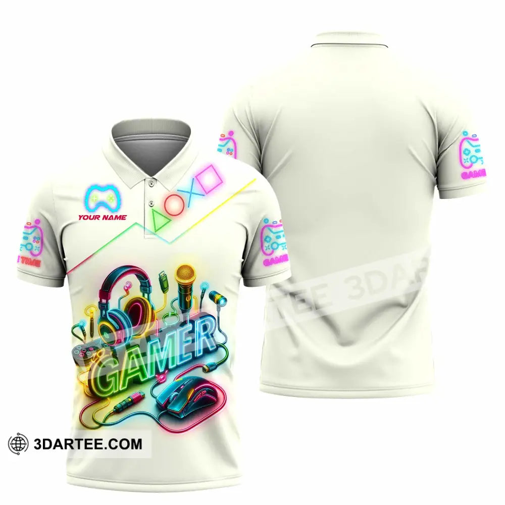 Unisex Shirt - Custom Gamer Game Time Shirt Polo Shirt / S T-shirt