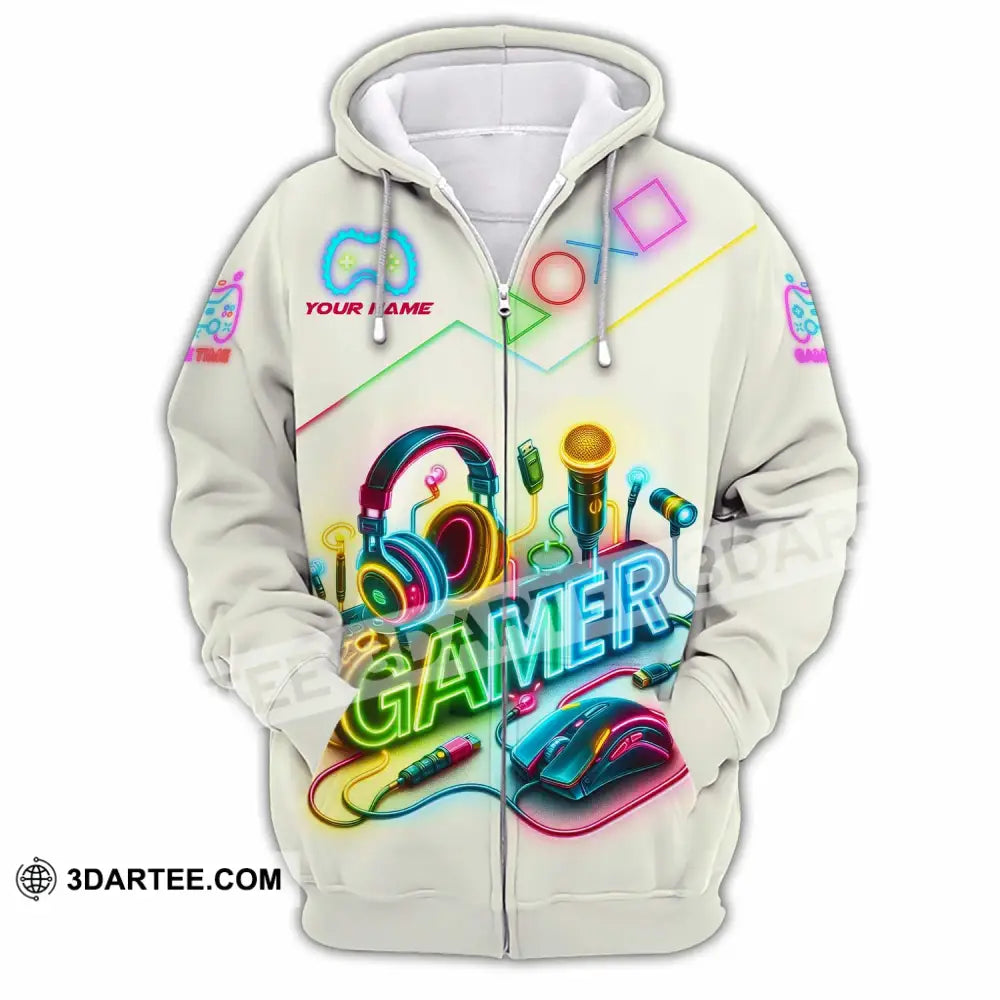 Unisex Shirt - Custom Gamer Game Time Shirt Zipper Hoodie / S T-shirt