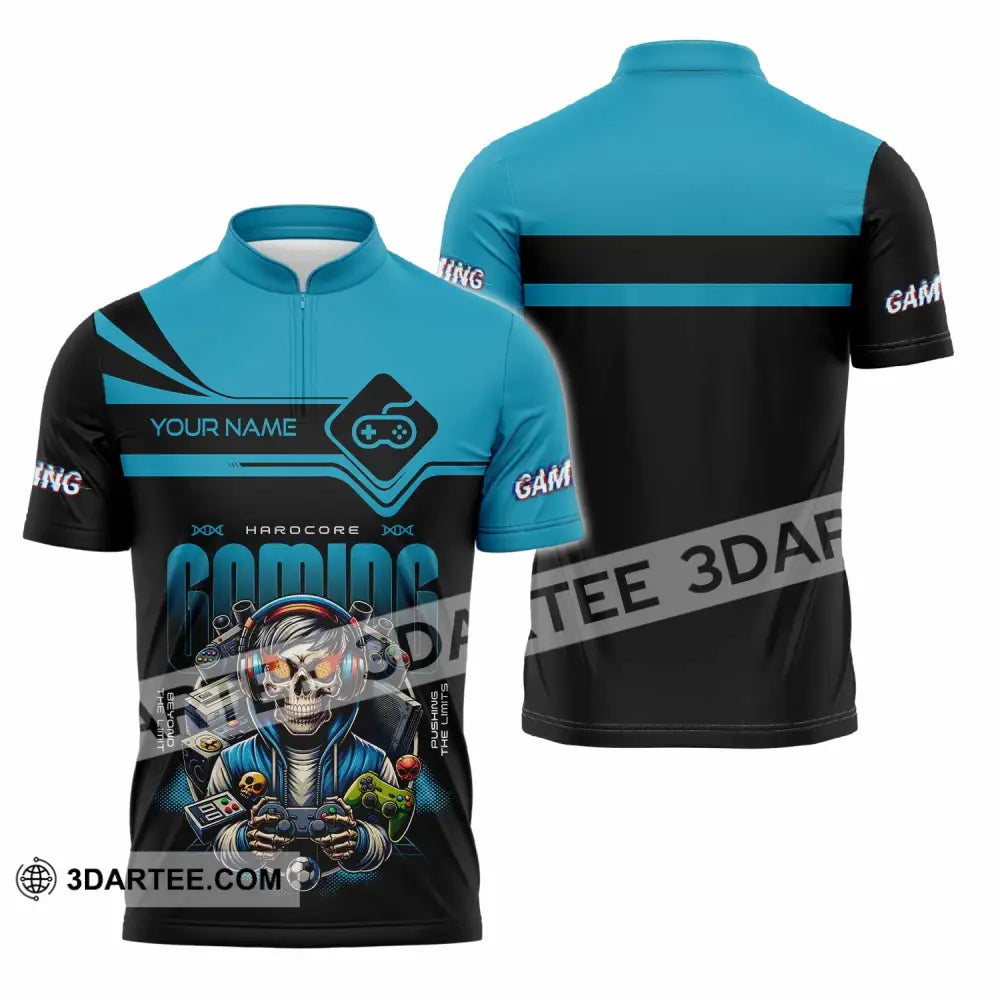 Unisex Shirt - Custom Gaming Lover Shirt Zipper Polo Shirt / S T-shirt