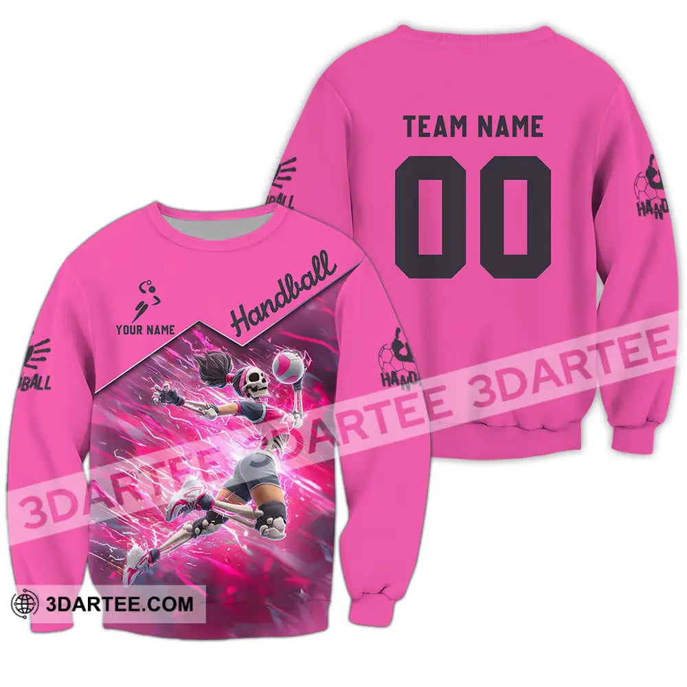 Unisex Shirt - Custom Handball Pink Shirt Long Sleeve / S T-shirt