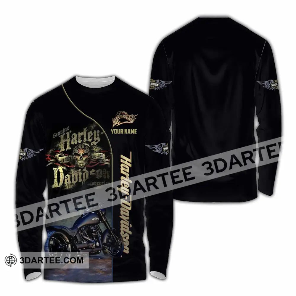Unisex Shirt - Custom Harley Davidson Shirt Long Sleeve Shirt / S T-shirt