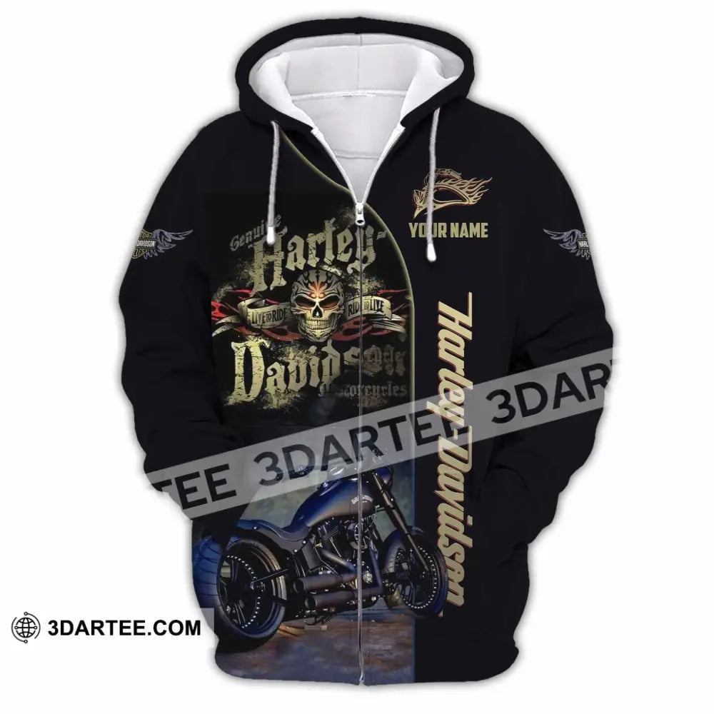 Unisex Shirt - Custom Harley Davidson Shirt Zipper Hoodie / S T-shirt