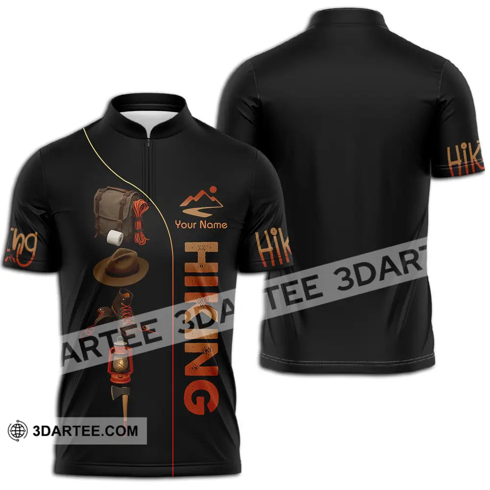 Unisex Shirt - Custom Hiking Lover Shirt Zipper Polo Shirt / S T-shirt