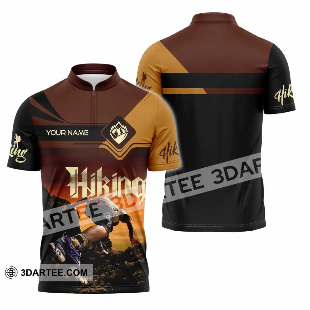 Unisex Shirt Custom Hiking Lover Shirt Zipper Polo Shirt / S T shirt