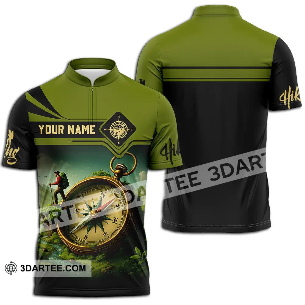 Unisex Shirt - Custom Hiking Lover Shirt Zipper Polo Shirt / S T-shirt