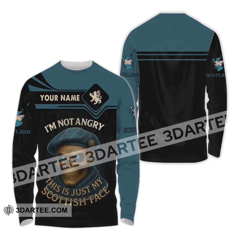 Unisex Shirt Custom I’m Not Angry This Is Just My Scottish Face Shirt Long Sleeve Shirt / S T shirt