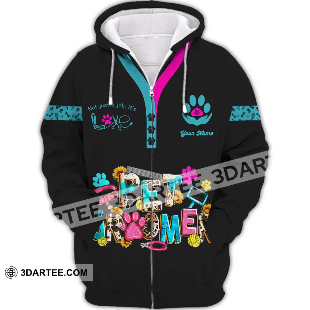Unisex Shirt - Custom It’s Not Just A Job It’s Love Pet Groomer Shirt Zipper Hoodie / S T-shirt