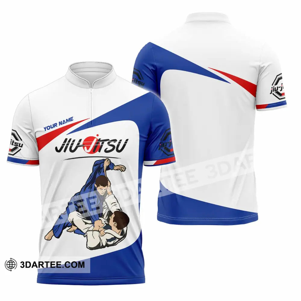 Unisex Shirt - Custom Jiu Jitsu Player Sport Shirt Zipper Polo Shirt / S T-shirt