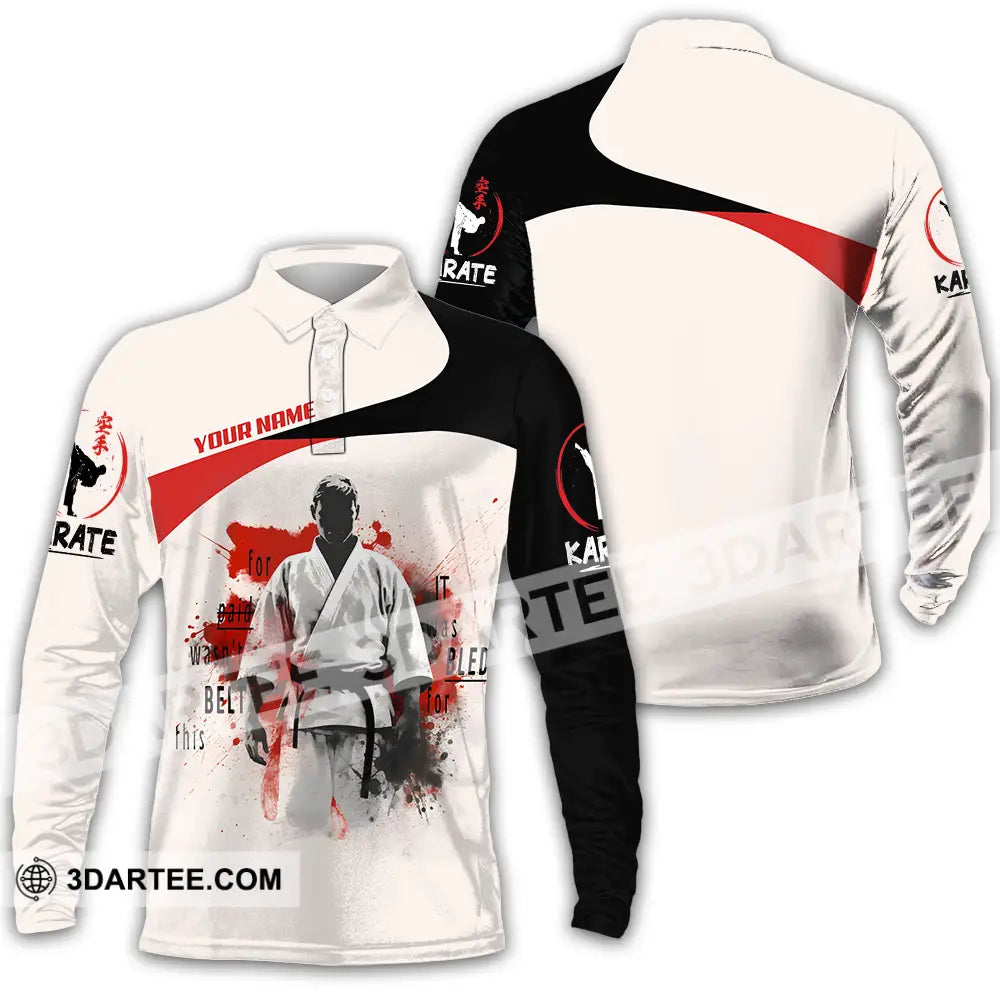 Unisex Shirt - Custom Karate Player Shirt Long Sleeve Polo / S T-shirt
