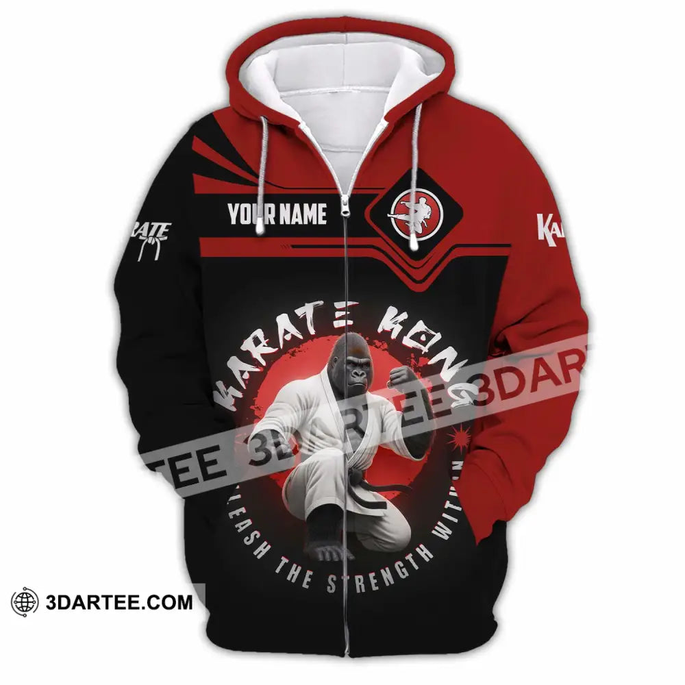 Unisex Shirt Custom Karate Shirt Zipper Hoodie / S T shirt