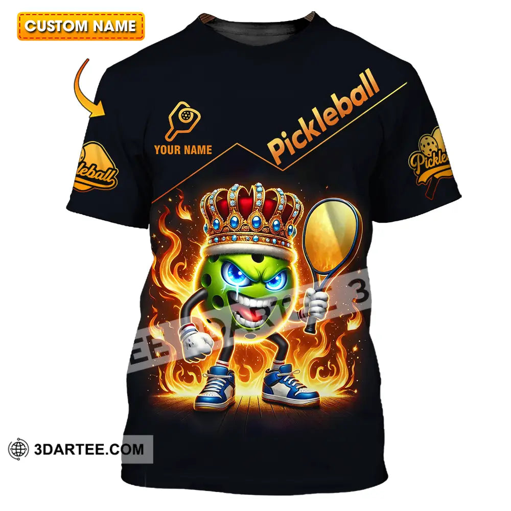 Unisex Shirt - Custom King Of Pickleball Fire Pickleball Shirt T-shirt