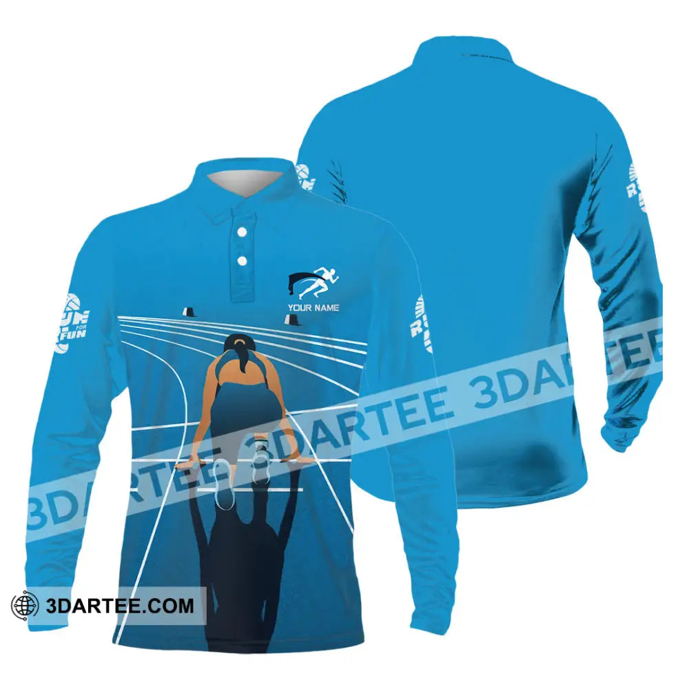 Unisex Shirt - Custom Love Running Sport Shirt Long Sleeve Polo / S T-shirt