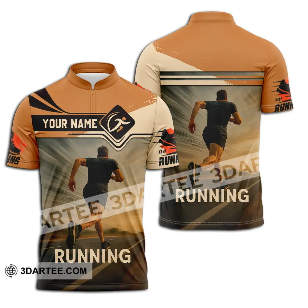 Unisex Shirt - Custom Love Running Shirt Zipper Polo Shirt / S T-shirt