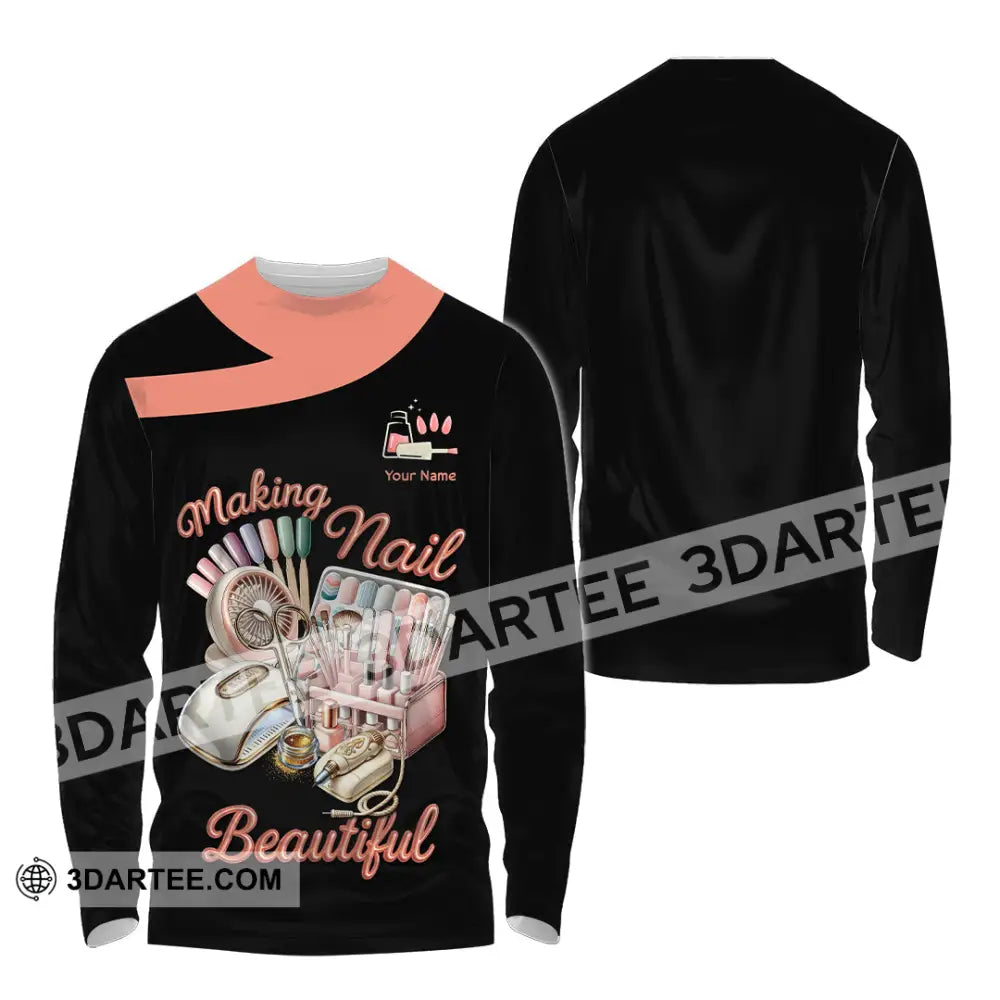 Unisex Shirt Custom Making Nails Beautiful Shirt Long Sleeve Shirt / S T shirt