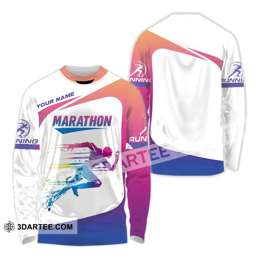 Unisex Shirt - Custom Marathon Running Lover Sport Shirt Long Sleeve Shirt / S T-shirt