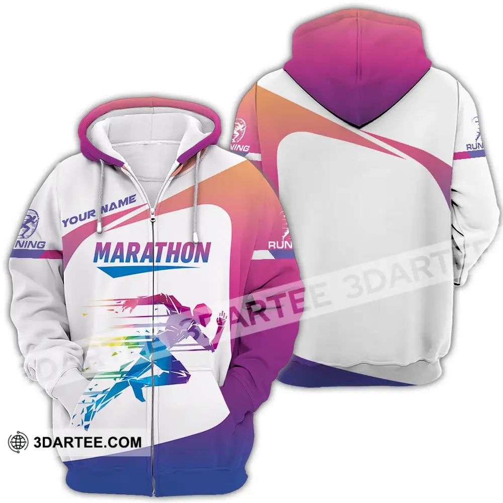 Unisex Shirt - Custom Marathon Running Lover Sport Shirt Zipper Hoodie / S T-shirt