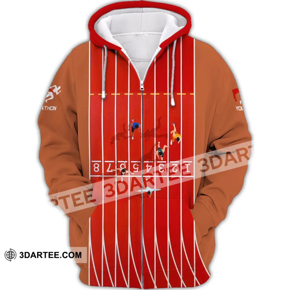 Unisex Shirt - Custom Marathon Running Lover Sport Shirt Zipper Hoodie / S T-shirt