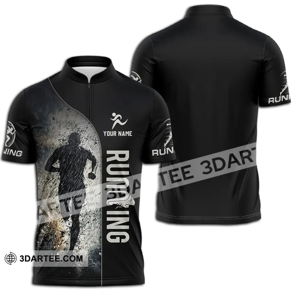 Unisex Shirt - Custom Marathon Running Lover Sport Shirt Zipper Polo Shirt / S T-shirt