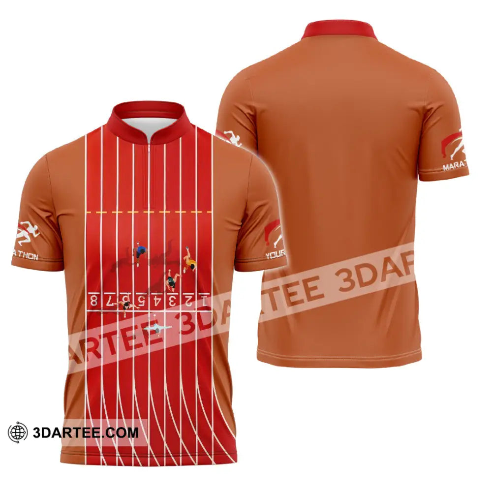 Unisex Shirt - Custom Marathon Running Lover Sport Shirt Zipper Polo Shirt / S T-shirt