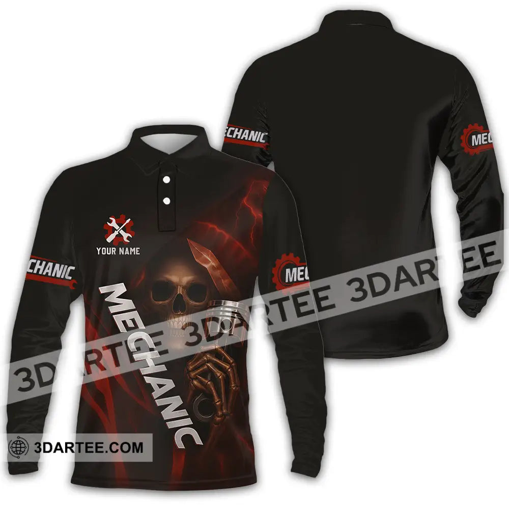 Unisex Shirt Custom Mechanic Shirt Long Sleeve Polo / S T shirt