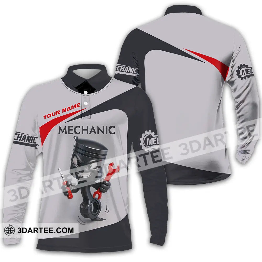Unisex Shirt Custom Mechanic Shirt Long Sleeve Polo / S T shirt