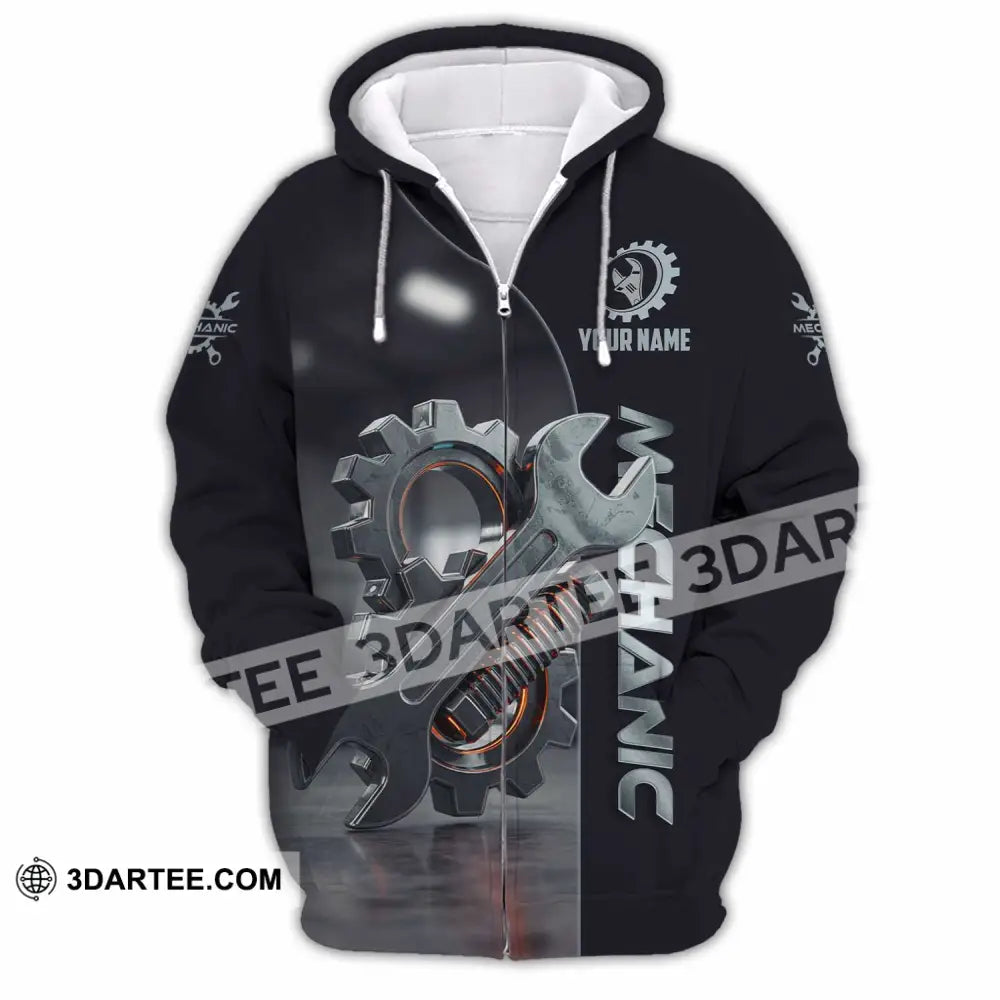 Unisex Shirt Custom Mechanic Shirt Zipper Hoodie / S T shirt