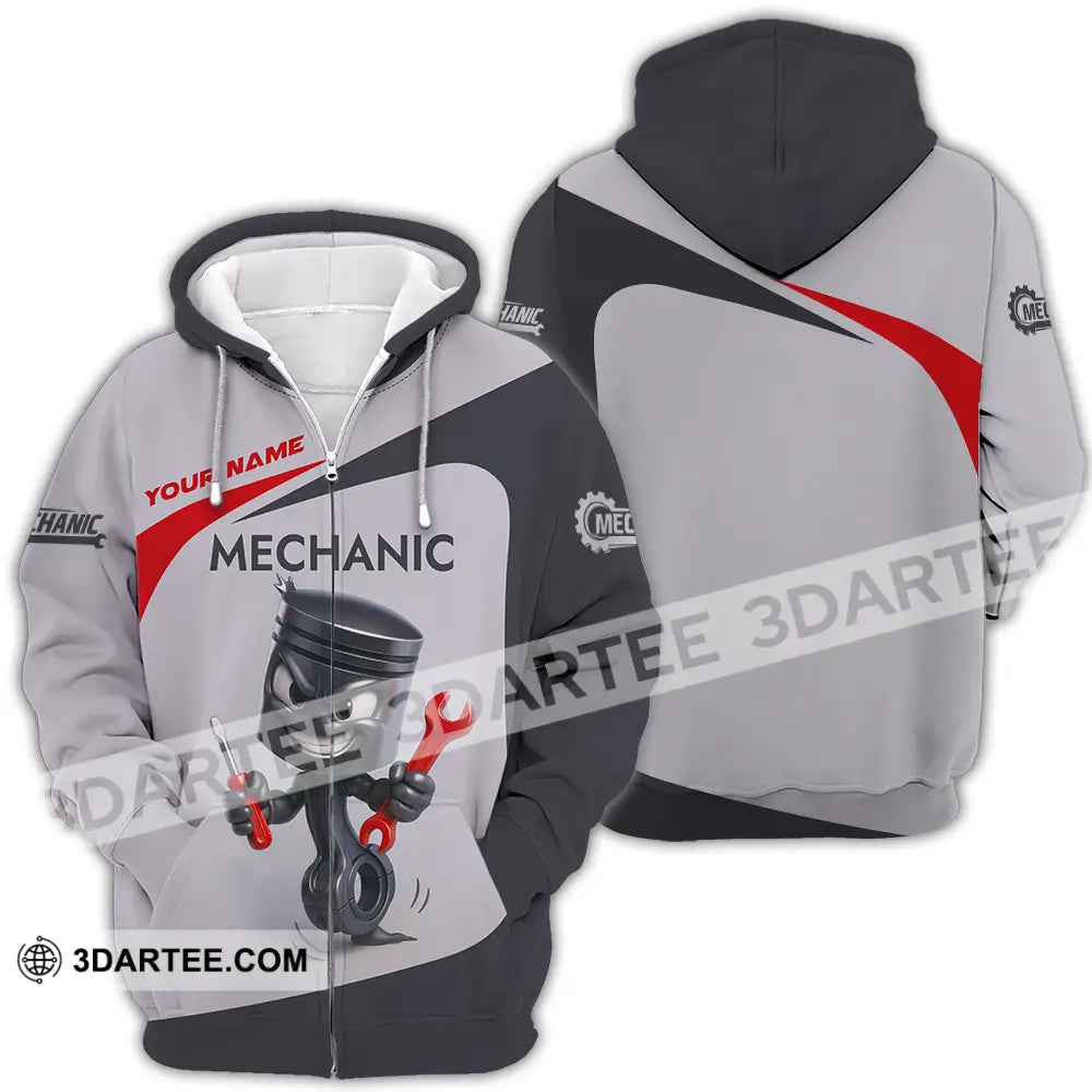Unisex Shirt Custom Mechanic Shirt Zipper Hoodie / S T shirt