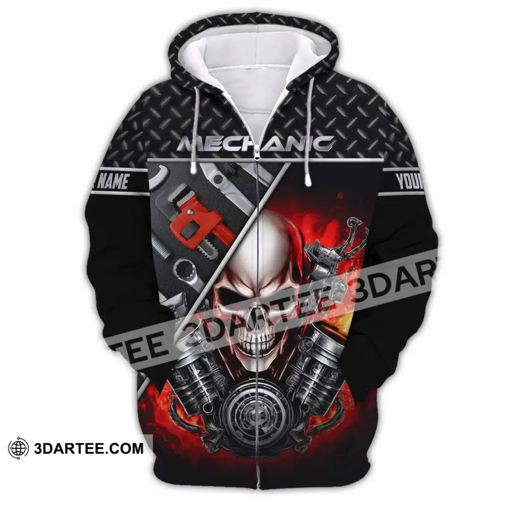 Unisex Shirt Custom Mechanic Shirt Zipper Hoodie / S T shirt
