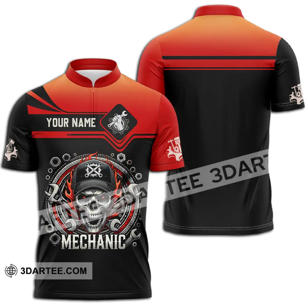 Unisex Shirt - Custom Mechanic Shirt Zipper Polo Shirt / S T-shirt