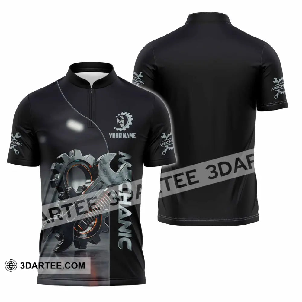 Unisex Shirt Custom Mechanic Shirt Zipper Polo Shirt / S T shirt