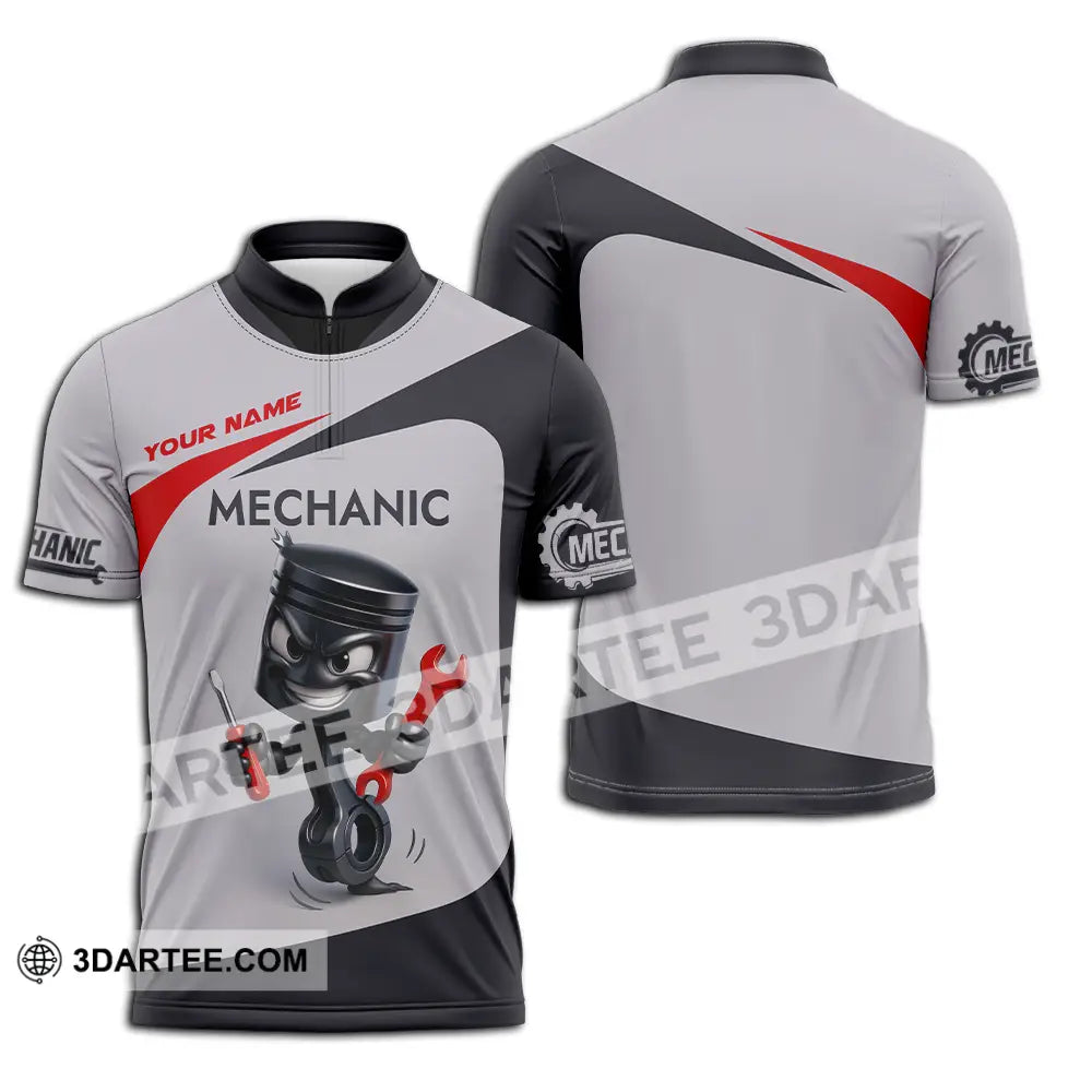 Unisex Shirt Custom Mechanic Shirt Zipper Polo Shirt / S T shirt