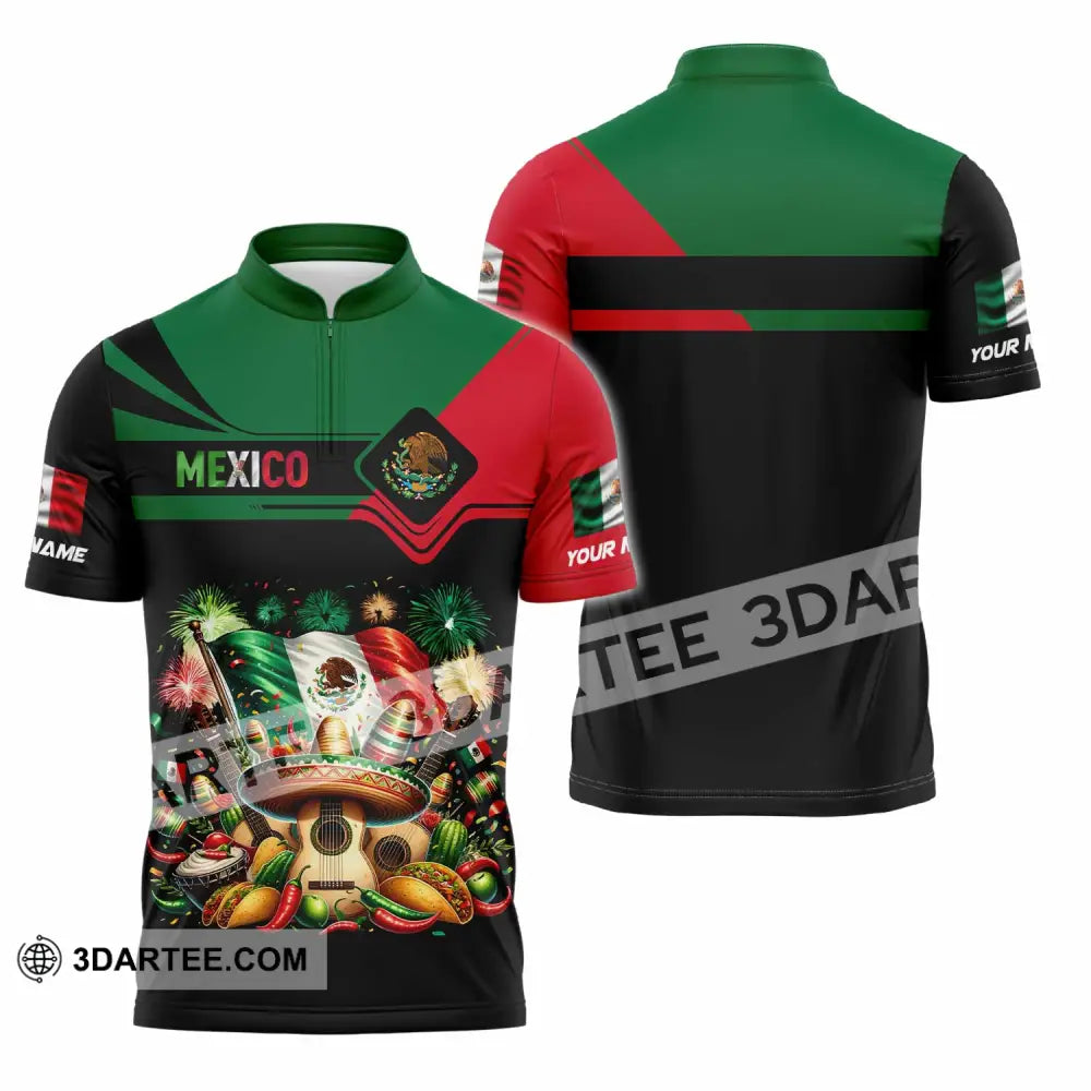 Unisex Shirt - Custom Mexico Shirt Zipper Polo Shirt / S T-shirt