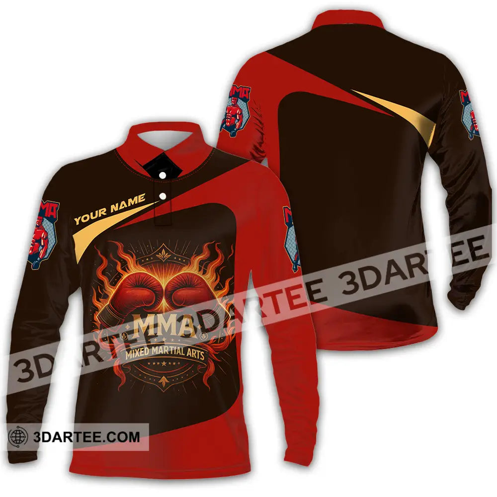 Unisex Shirt - Custom Mixed Martial Arts MMA Lover Shirt Long Sleeve Polo / S T-shirt