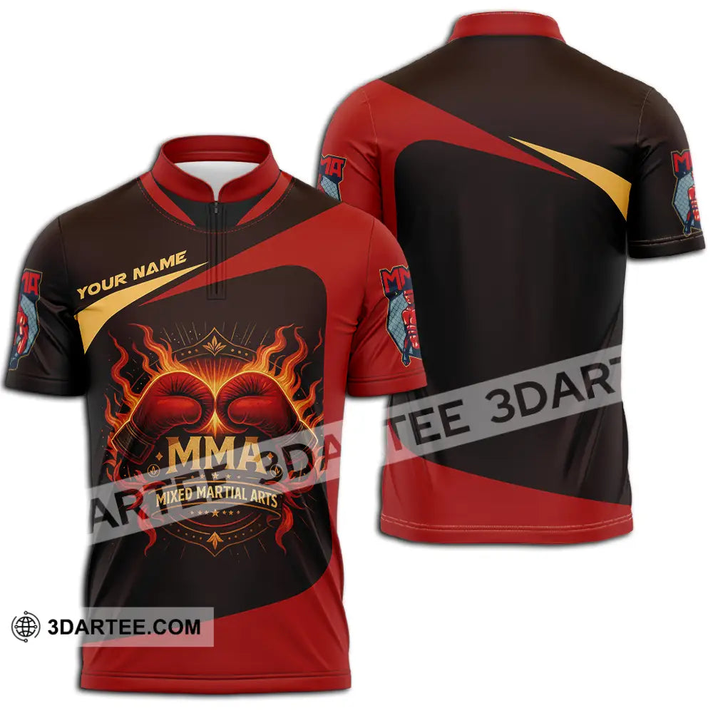 Unisex Shirt - Custom Mixed Martial Arts MMA Lover Shirt Zipper Polo Shirt / S T-shirt
