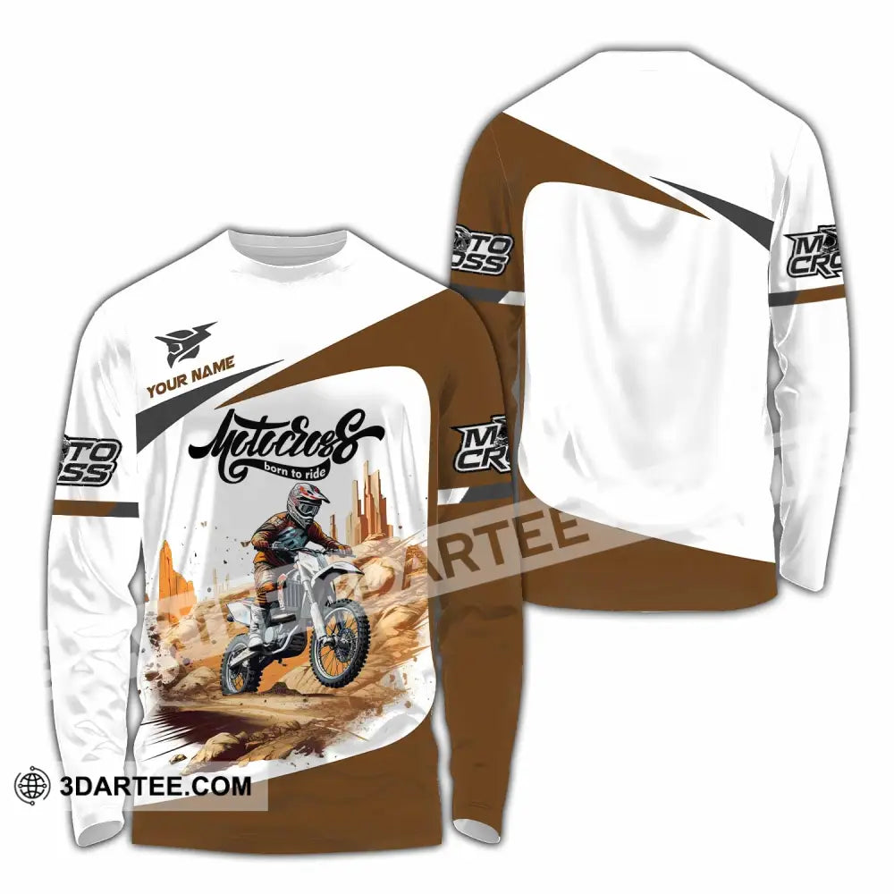 Unisex Shirt - Custom Motocross Born To Ride Shirt Long Sleeve Shirt / S T-shirt