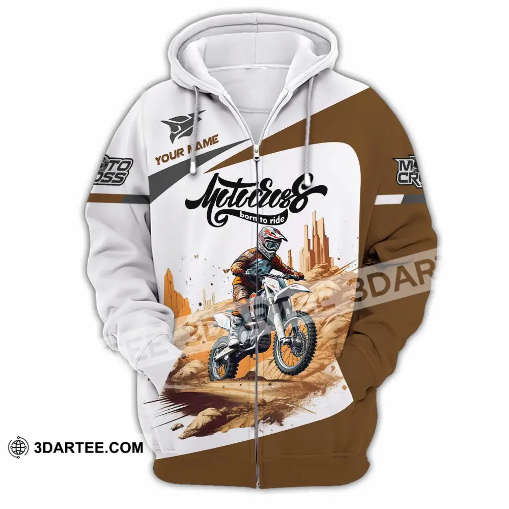 Unisex Shirt - Custom Motocross Born To Ride Shirt Zipper Hoodie / S T-shirt