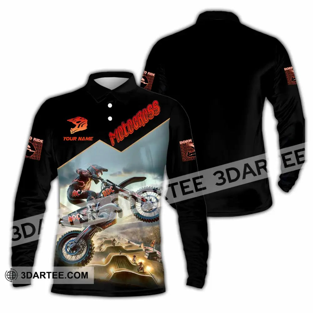 Unisex Shirt - Custom Motocross Shirt Long Sleeve Polo / S T-shirt
