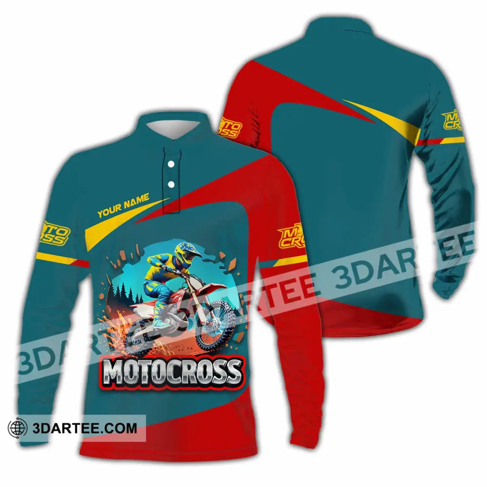 Unisex Shirt - Custom Motocross Shirt Long Sleeve Polo / S T-shirt