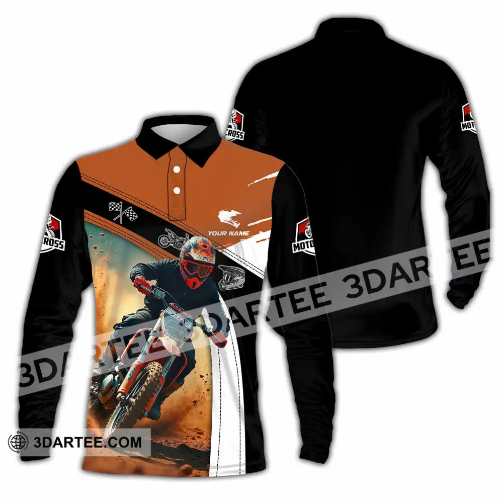 Unisex Shirt - Custom Motocross Shirt Long Sleeve Polo / S T-shirt