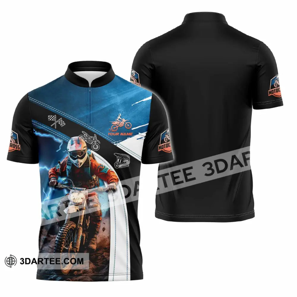 Unisex Shirt - Custom Motocross Shirt Zipper Polo Shirt / S T-shirt