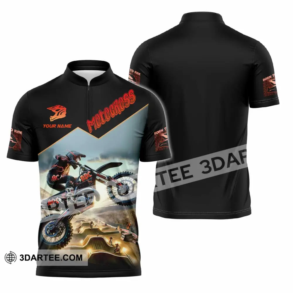 Unisex Shirt - Custom Motocross Shirt Zipper Polo Shirt / S T-shirt