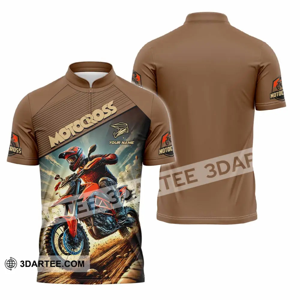 Unisex Shirt - Custom Motocross Shirt Zipper Polo Shirt / S T-shirt