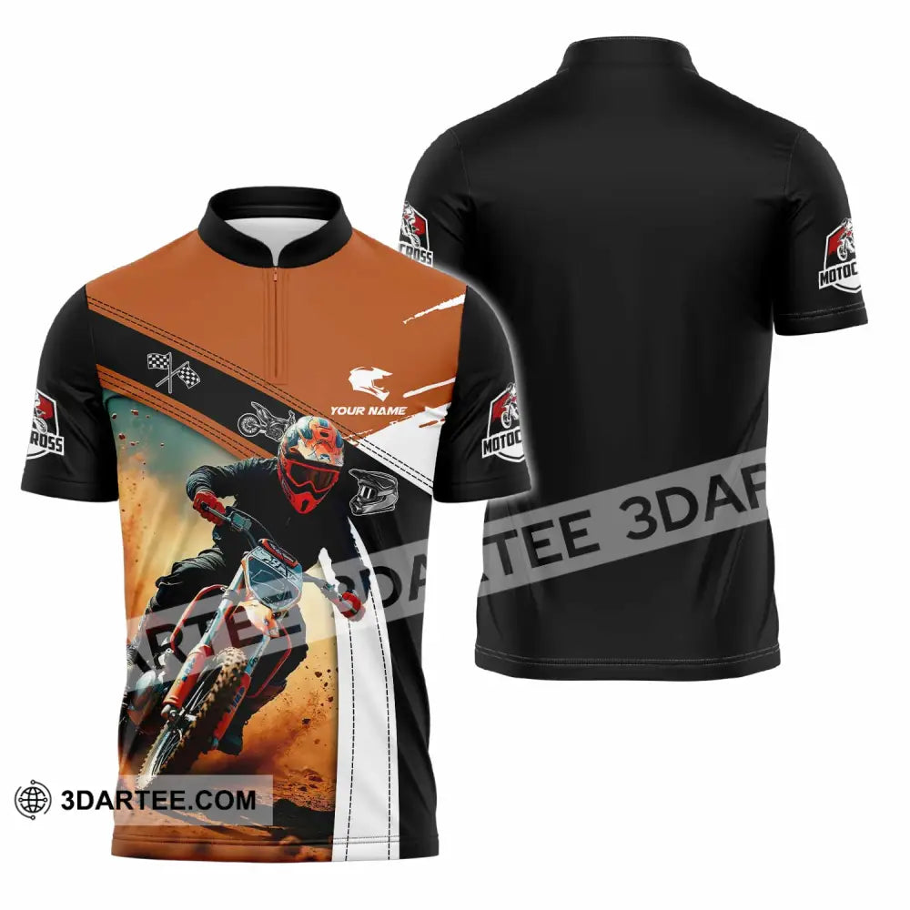 Unisex Shirt - Custom Motocross Shirt Zipper Polo Shirt / S T-shirt