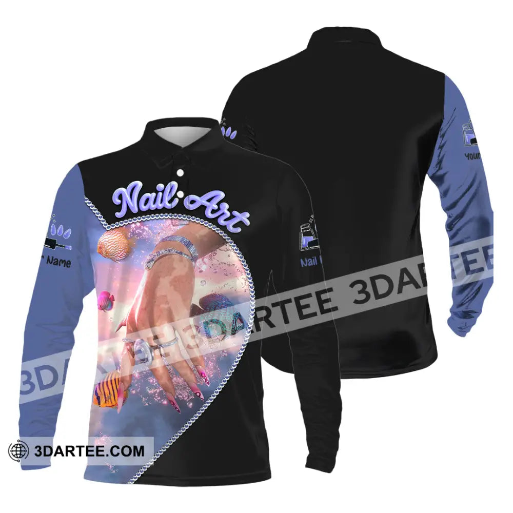 Unisex Shirt Custom Nails Art Shirt Long Sleeve Polo / S T shirt