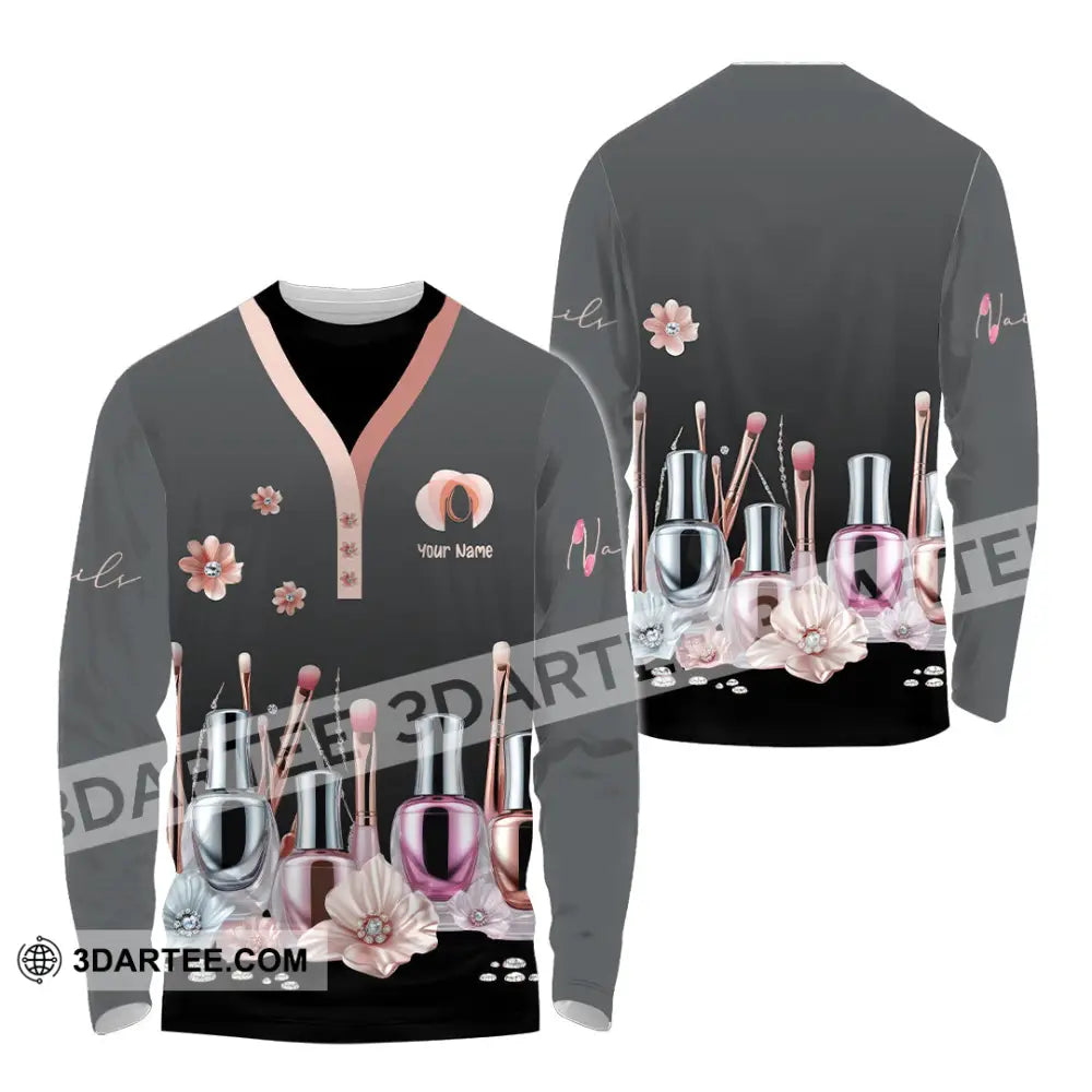 Unisex Shirt Custom Nails Artist Shirt Long Sleeve Shirt / S T shirt