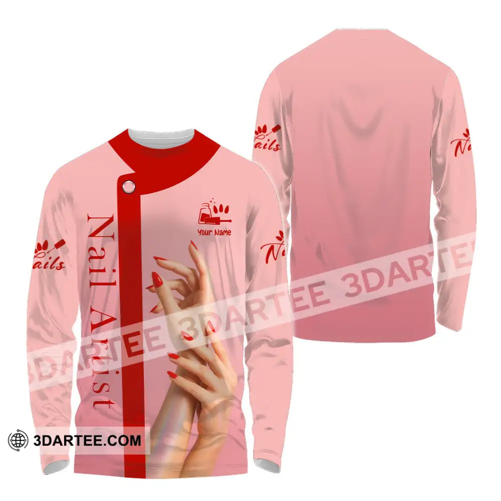Unisex Shirt Custom Nails Artist Shirt Long Sleeve Shirt / S T shirt