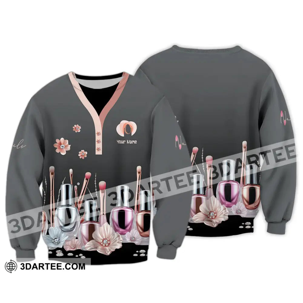 Unisex Shirt Custom Nails Artist Shirt Long Sleeve / S T shirt