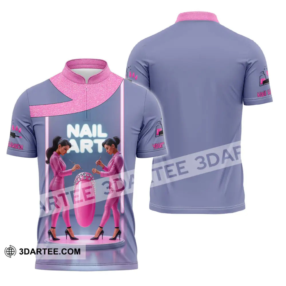 Unisex Shirt Custom Nails Artist Shirt Zipper Polo Shirt / S T shirt